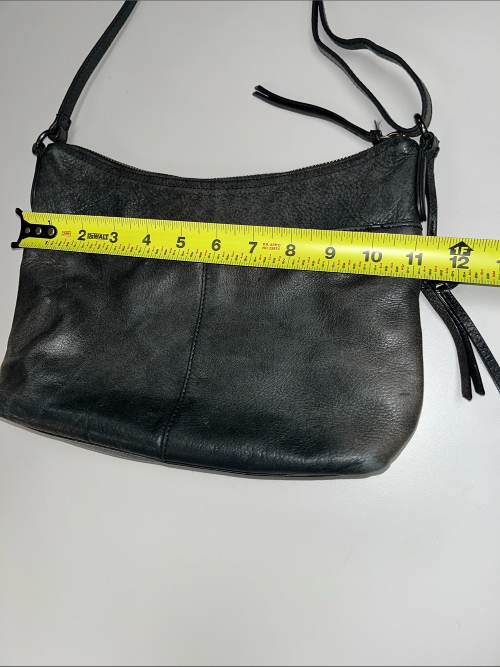 margot Black Leather Crossbody Bag with Zip Pockets - Picture 7 of 16